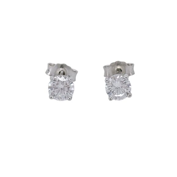 Vintage IBB Sterling Silver 925 Cubic Zirconia Stud Earrings - Picture 3 of 5